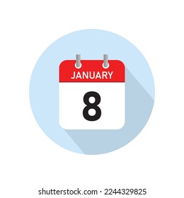 8. Januar Konzept Design. Vektorgrafik.