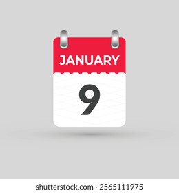 January 9 calendar Date, Month icon