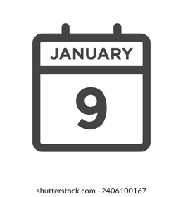 January 9 Calendar Day or Calender Date for Deadline or Appointment