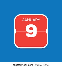 January 9 Calendar Flat Icon