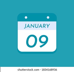 January 9 Single Day Calendar, 9 January