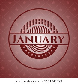 January badge with red background