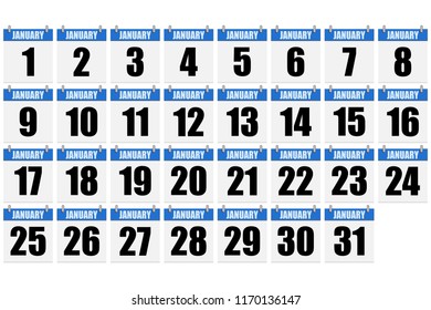 January Blue Calendar Stock Vector (Royalty Free) 1170136147 | Shutterstock