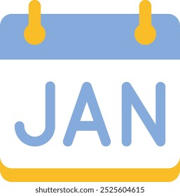 January Calendar Icon Representing the Start of the Year, Monthly Planning, and Important Dates, Perfect for Highlighting Events, Resolutions, and Time Management in a Fresh and Organized Style