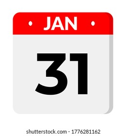 January Calendar Icon. Calendar icon with shadow. Flat style. Date, day and month. Reminder, Vector Illustration. Organizer application, app symbol. Ui. User interface sign.