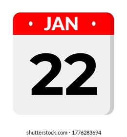 January Calendar Icon. Calendar icon with shadow. Flat style. Date, day and month. Reminder, Vector Illustration. Organizer application, app symbol. Ui. User interface sign.