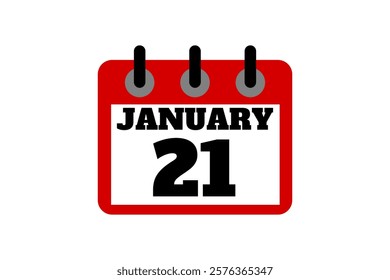  January calendar icon text page monthly web design on red, black and white background vector, icon, or illustration with the month of January 