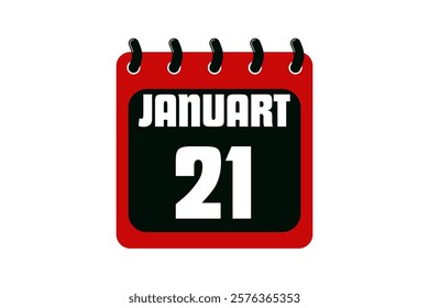  January calendar icon text page monthly web design on red, black and white background vector, icon, or illustration with the month of January 