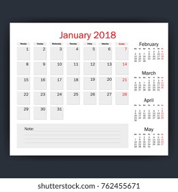 january calendar isolated icon