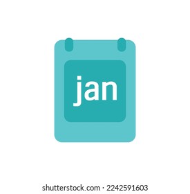 January calendar page vector icon. illustration symbol for month of January. wall binder page 