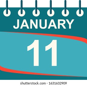 January calendar per day / vector/ 11 January