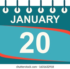 January calendar per day / vector/ 20 January