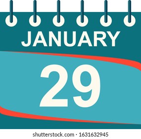 January calendar per day / vector/ 29 January