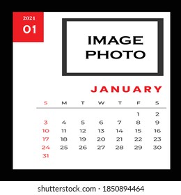 Plantilla de calendario de enero con colores de fondo negro