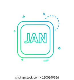 January Calender icon design vector