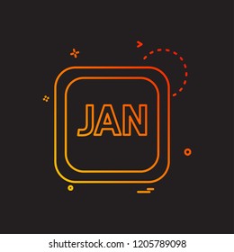 January Calender icon design vector