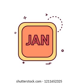 January Calender icon design vector
