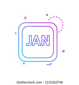 January Calender icon design vector