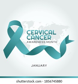 January is Cervical Cancer Awareness Month Vector Illustration. Suitable for greeting card poster and banner