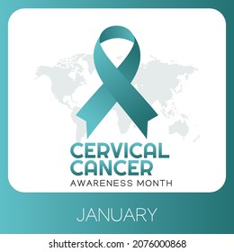 January is Cervical Cancer Awareness Month Vector Illustration. Suitable for greeting card poster and banner