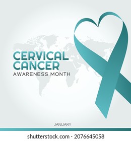 January is Cervical Cancer Awareness Month Vector Illustration. Suitable for greeting card poster and banner
