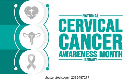 January is Cervical Health Awareness Month background template. Holiday concept. background, banner, placard, card, and poster design template with text inscription and standard color. vector.