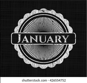 January chalkboard emblem