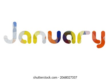 january. Colorful typography text banner. Vector the word january