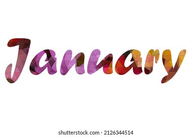 January Colorful Typography Text Banner Vector Stock Vector (Royalty ...