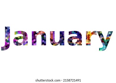 January Colorful Typography Text Banner Vector Stock Vector (Royalty ...