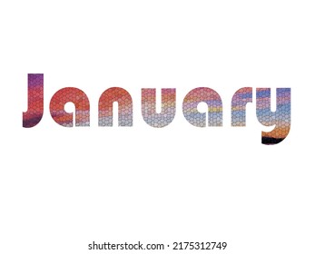 january. Colorful typography text banner. Vector the word january