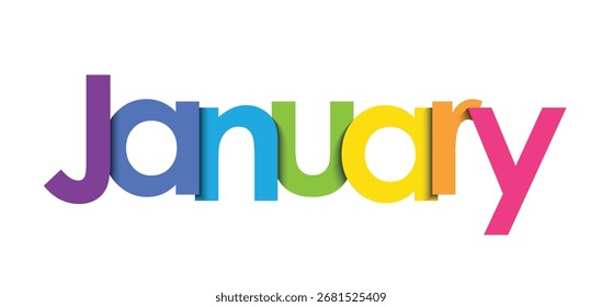 JANUARY colorful vector typography banner