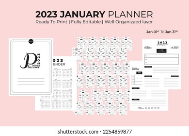 January Daily Kdp Planner 2023