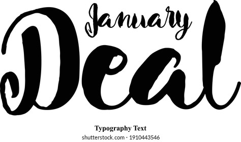 January Deal Bold Typography Text For Sale Banners Flyers and Templates