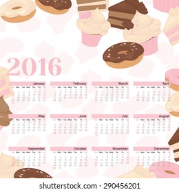 January to December 2016 Calendar
