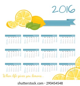 January to December 2016 Calendar - with space for Company Name