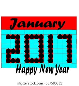 January decoration template. Vector illustration