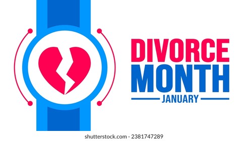 January is Divorce Month background template. Holiday concept. background, banner, placard, card, and poster design template with text inscription and standard color. vector illustration.
