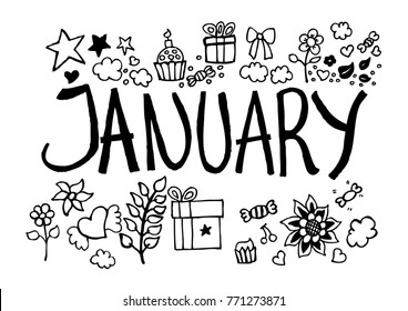 January doodle sketch