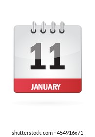 January Eleven. Calendar Icon