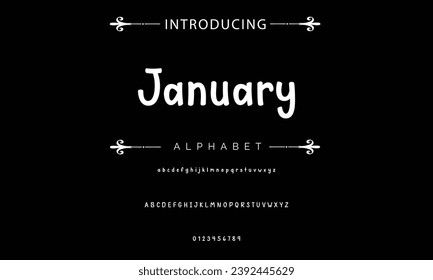 January font modern bouncy typeset, lively friendly alphabet. Playful cheerful letters in Los Muertos Mexican style for menus, labels, signage, ads, crafts and comic book. Vector typographic design