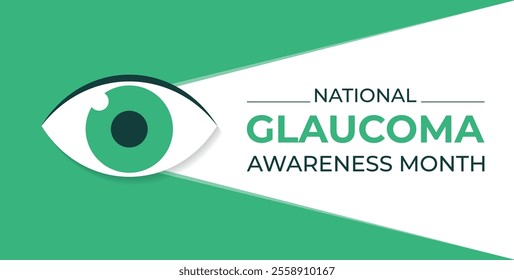 January is Glaucoma Awareness Month. Eye health and vision care concept for banner design. Vector illustration.