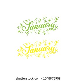 january - hand drawn january lettering phrase isolated on the white background. - Vector