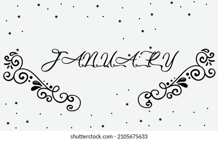 January Hand drawn lettering vector design