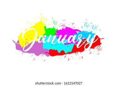 January. Hand lettering design Vector or illustration 