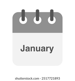 January icon vector. Daily, monthly, yearly calendar icon