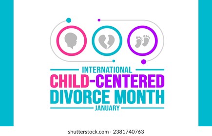 January is International Child-Centered Divorce Month background template. Holiday concept. background, banner, placard, card, and poster design template with text inscription and standard color.