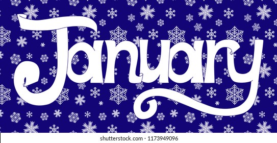 January lettering on the background