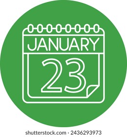 January Line Circle Icon Design For Personal And Commercial Use
