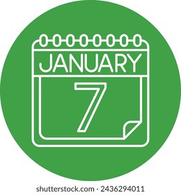January Line Circle Icon Design For Personal And Commercial Use